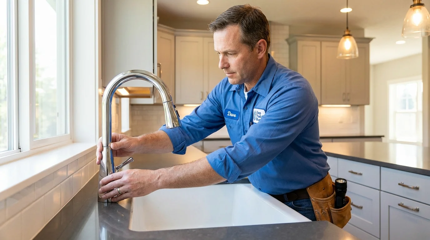 Kitchen faucet installation by Johns Plumbing LLC in Belington