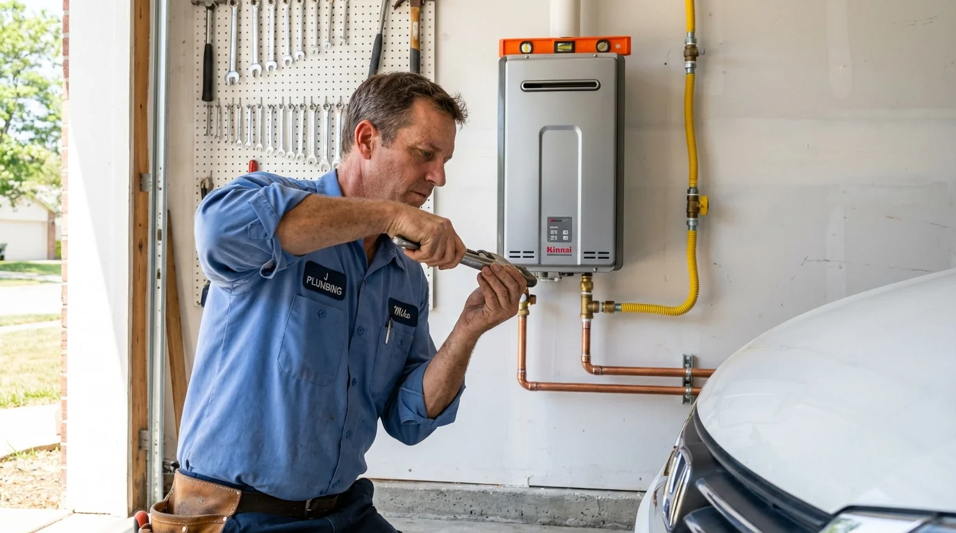 Tankless water heater installation by a Johns Plumbing LLC plumber in Belington